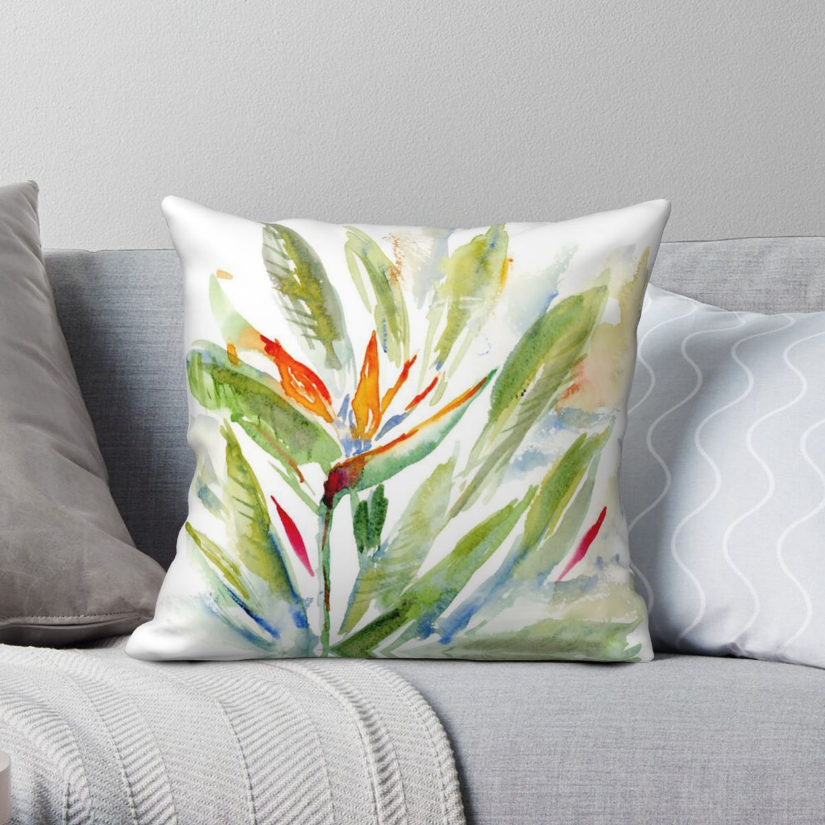 Bird Paradise Strelitzia - الطيور الجنة Strelitzia ساحة المخدة البوليستر