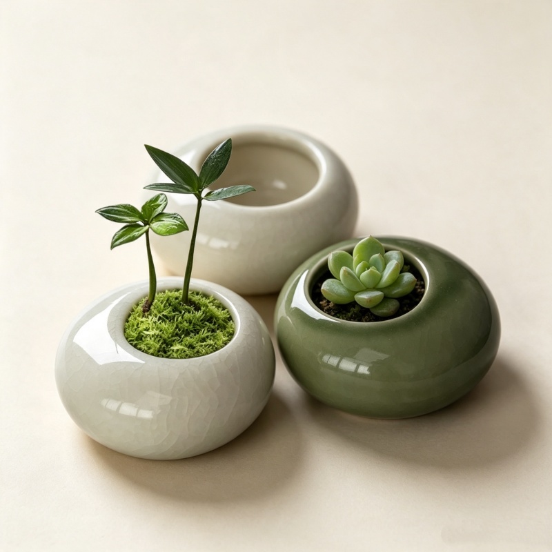 وعاء نباتات صغير بتصميم متشقق  - مراجعة Echeveria Succulent وسعره