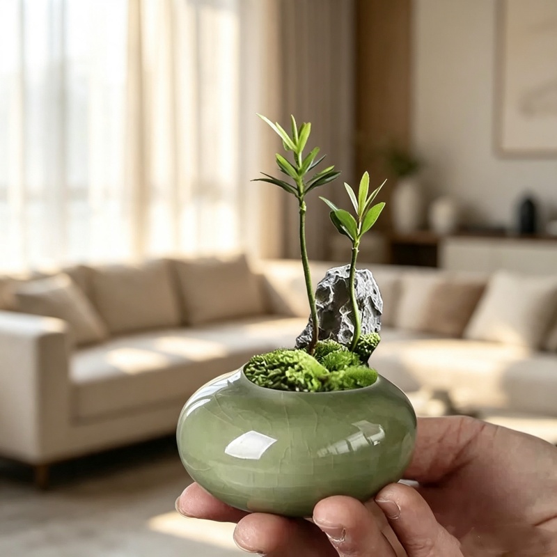 وعاء نباتات صغير بتصميم متشقق  - مراجعة Echeveria Succulent وسعره